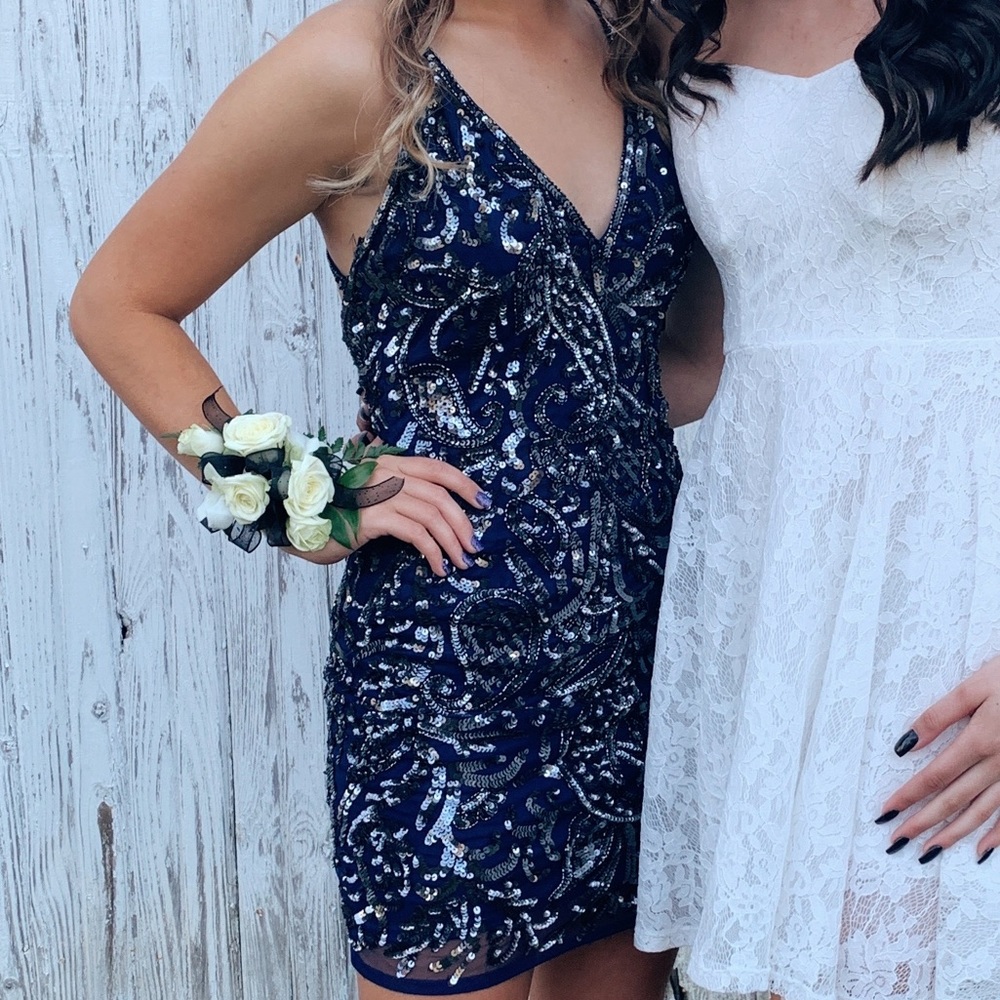 Short navy dress